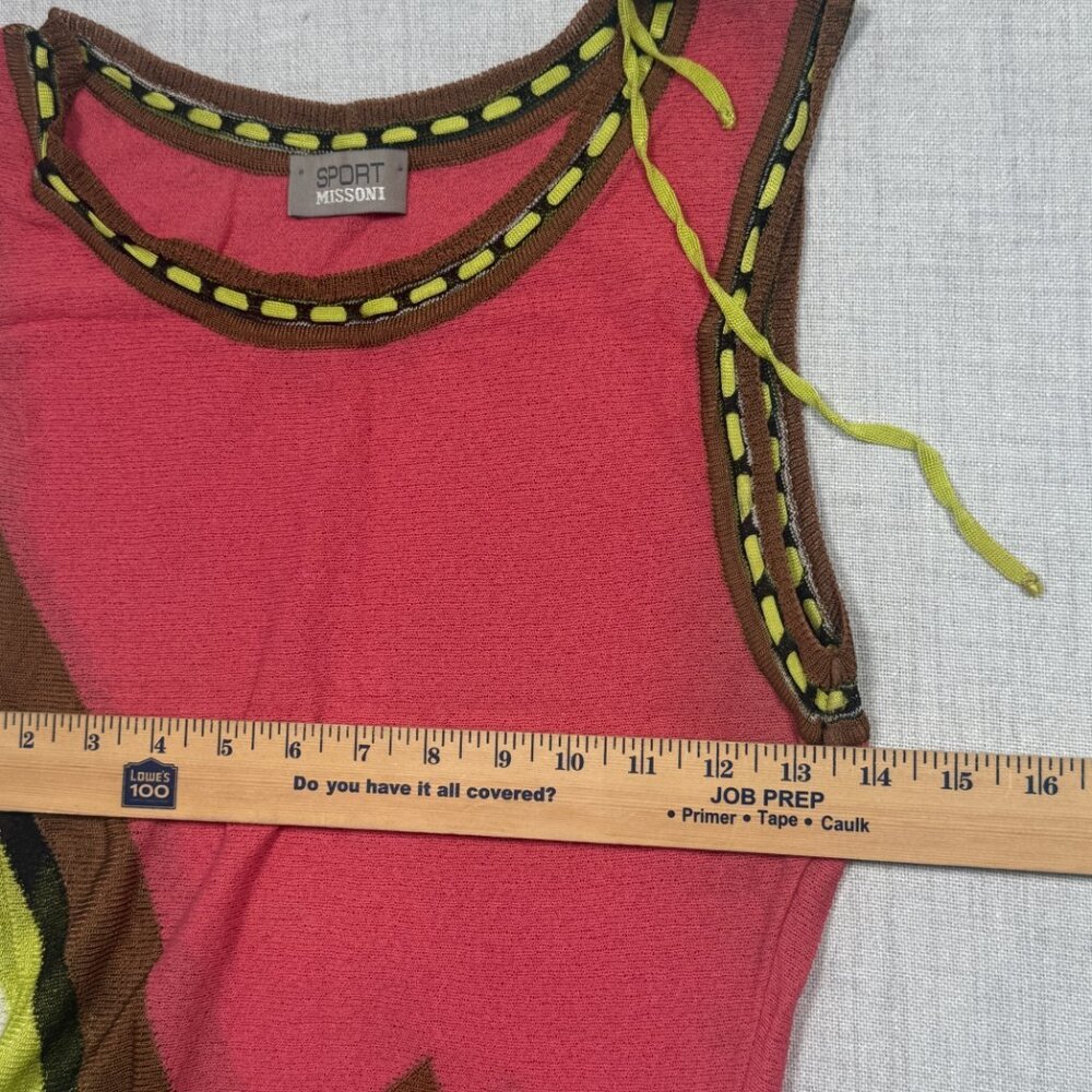 Sport Missoni Sleeveless Chevron Knit Dress Pink Multicolor Midi Size XS - Picture 13 of 16